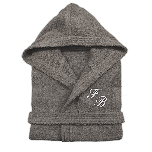 Cieffepi Home Collections Solo mio Basic - Albornoz personalizado unisex para adultos con capucha de rizo de algodón puro, TóRTOLA, S