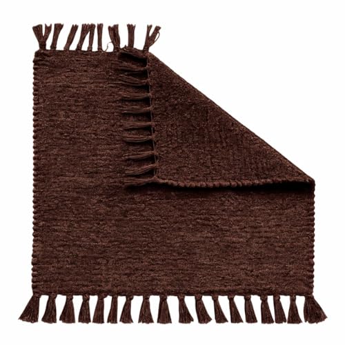 Image of Pooja Pure Cotton Hand Knitted Reversible Aasan Mat (Brown, 19 inchx19 inch | 48x48cm)