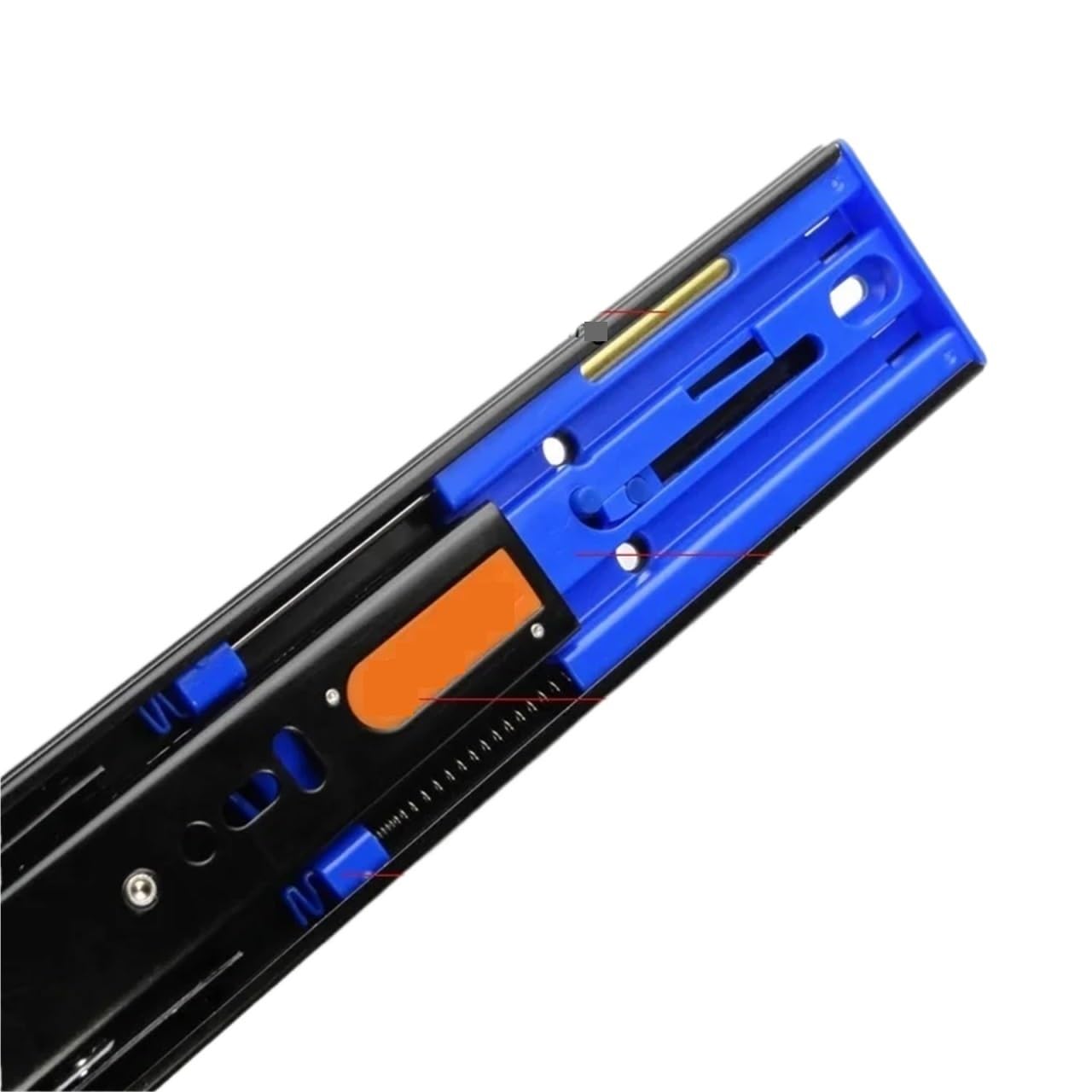 Prowadnice do szuflad, gładkie i ciche, trzyczęściowe hydrauliczne szyny z miękkim domykaniem z łożyskiem kulkowym (14 cali 35 cm)