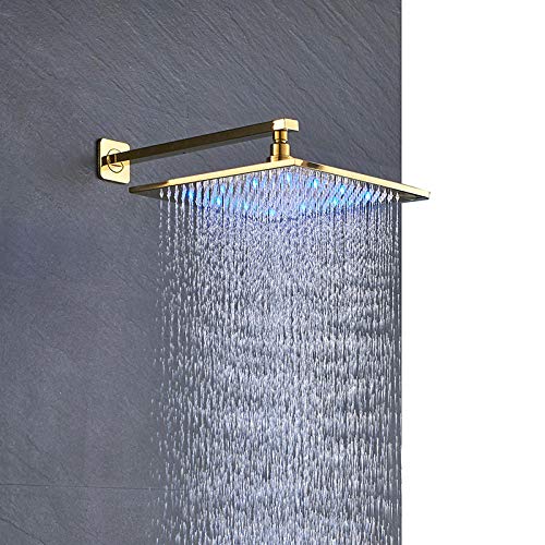 Ensemble de douche or 12 pouces à LED pour salle de bain chic - 2