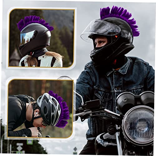 Gafoki 5Pcs Mohawk Extensions Gras Adhesive Biking Accessories Skiing Men Synthetic Short Decor Cockscomb Photo Halloween Prop Helmet Party Helmet/Up Wig Skinhead Adornment Green #TOP7