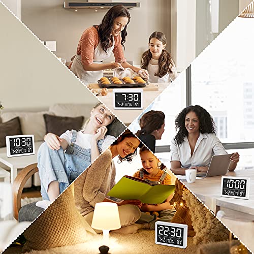 Amgico Digital Alarm Clock,5.5" Larger Display Led Electric Alarm Clock For Bedroom, Date And Time Digital Clock With Temperature,12/24H,Snooze,6 Adjustable Brightness, For Living Room Home Office #TOP5