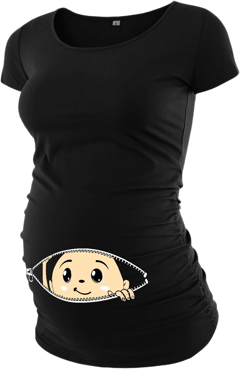 Black Pregnancy Announcement Shirts for Women - Summer Maternity Soft Pregnant Clothes