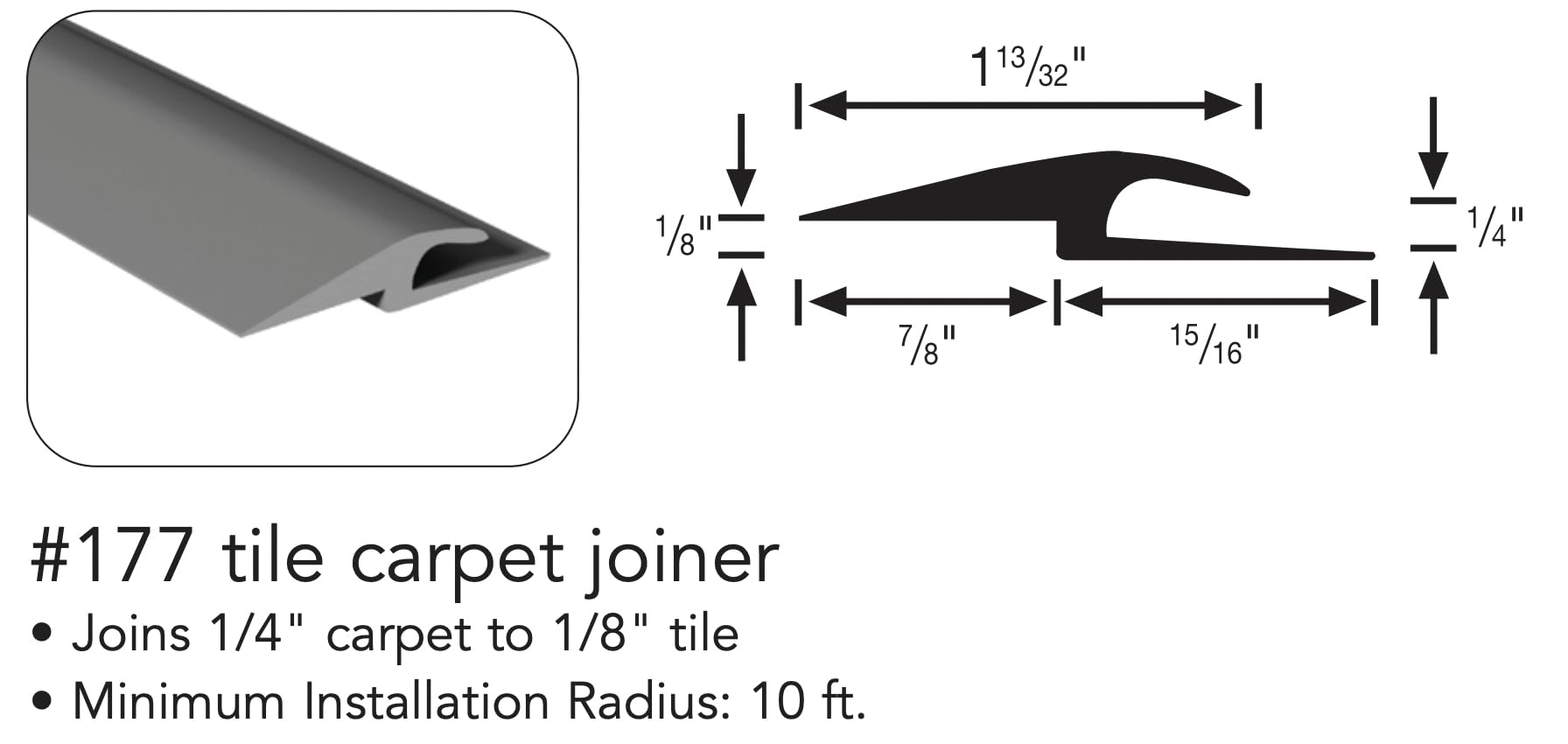 Amazon.com: Roppe Vinyl Tile Carpet Joiner Profile #177