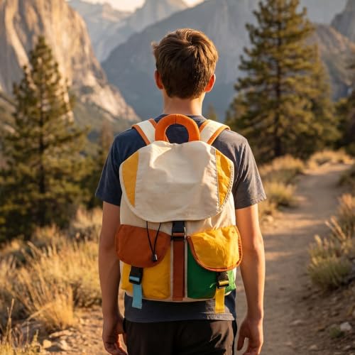 Conjunto de mochila casual para viagens em família, essencial para alpinismo e acampamento, P&C, Azul, Small, Bonito