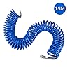 Tubo ad Aria Compressa Attacco Semplice Veloce Intuitivo 1/4" Compressore Tubo a Pressione, Rinforzato Raccordo Flessibile Elastico Resistente Vibrazioni Corrosione (15 Mt Spiral)