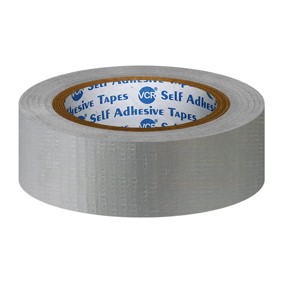 VCR Grey Duct Tape - 18 Meters in Length 24mm / 1" Width - 1 Roll Per Pack - Strong Book Binding Tape - Waterproof Heavy Duty Duct Tape
