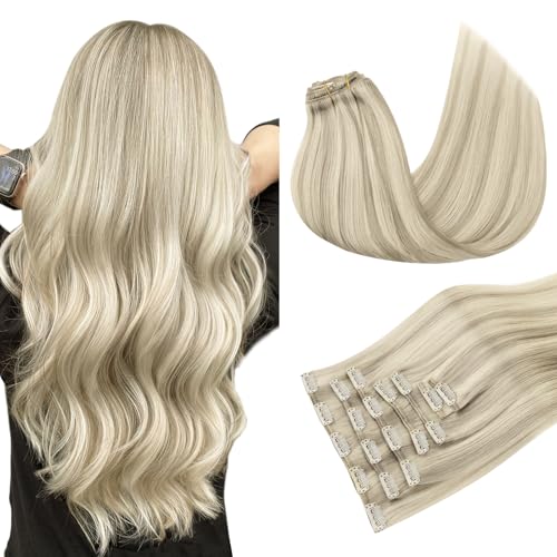 MAXITA Clip in Hair Extensions Real Human Hair