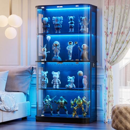 MSFE Vitrina de Cristal con LED, 170x80x40cm...