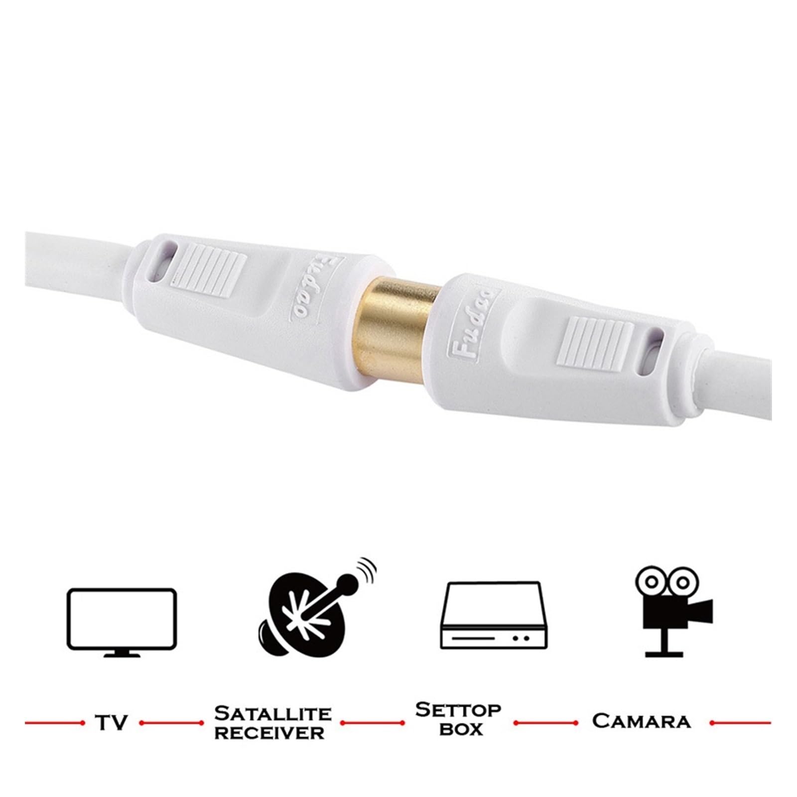 Antenna TV 9.5MM maschio a femmina RG6 Quad Shield CL2 cavo di prolunga satellitare antenna maschio a femmina connettore coassiale RF (Color : 10M)