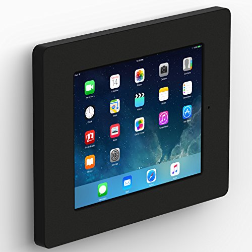 VIDAMOUNT Black Home Button Covered Enclosure and Fixed VESA Slim Wall Mount [Bundle] compatible with iPad 9.7 (5th / 6th Gen), Pro 9.7", Air 1/2