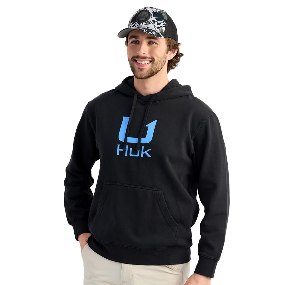 HUK Men's Cotton Fleece Hoodie, Soft, Warm, Comfortable Hooded Sweatshirt Pullover