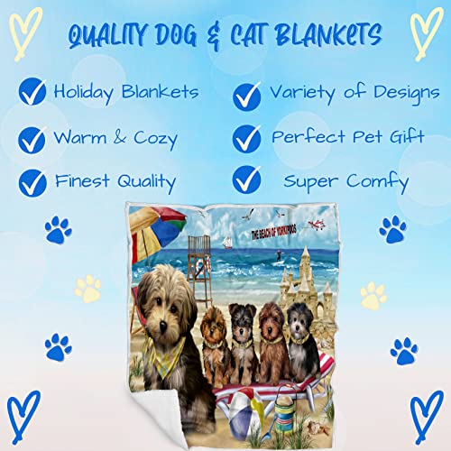 Pet-Friendly-Beach-Yorkipoo-Dogs-Blanket-Lightweight-Super-Soft-Cozy-and-Durable-Bed-Blanket-Animal-Theme-Fuzzy-Blanket-for-Sofa-Bed-Couch-BLNKT55146-50x60-Woven - Cucciolini Doodles   Pet-Friendly-Beach-Yorkipoo-Dogs-Blanket-Lightweight-Super-Soft-Cozy-and-Durable-Bed-Blanket-Animal-Theme-Fuzzy-Blanket-for-Sofa-Bed-Couch-BLNKT55146-50x60-Woven