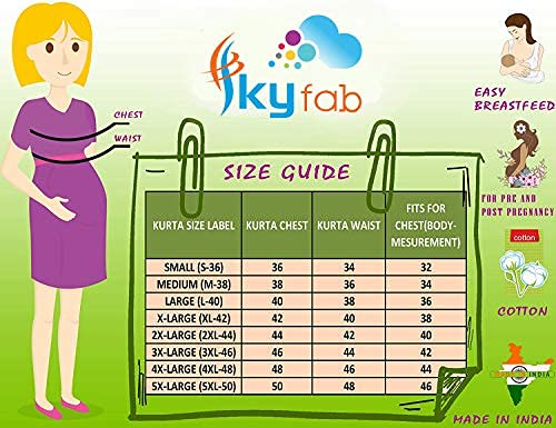 Image of ASSUME FAB Women's Rayon Maternity Kurti /Pregnancy Kurti /Easy Breastfeeding Kurti /Western Kurti with Zippers for Nursing Pre and Post Pregnancy