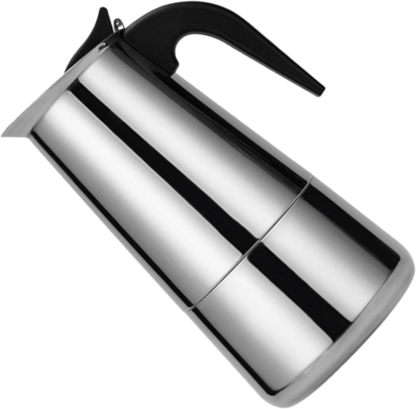 KICHOUSE Portable Stainless Steel Espresso Maker Coffee Pot with Safety Valve Stylish Design for Home Office Use Lightweight and Convenient Coffee Kettle