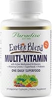 Vista 1 de Paradise Herbs Earth's Blend Once Daily Multivitamínico con hierro, 48 superalimentos orgánicos, probióticos, antioxidantes, vitaminas A, B12, C, D