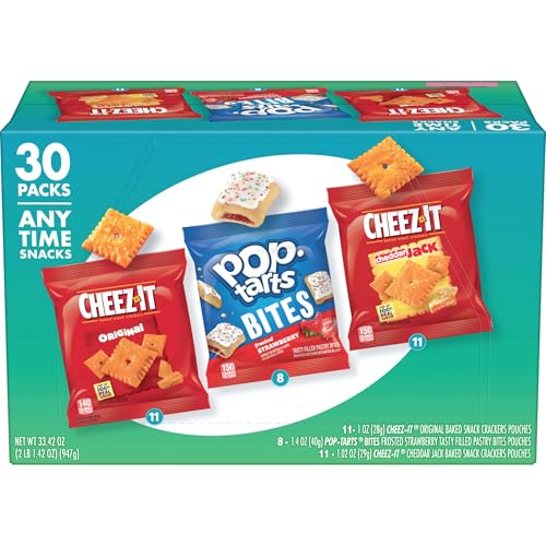 Image of Cheez-It & Pop-Tarts Snacks, Grab 'N Go, Any Time Snacks Variety Pack, 33.42oz Box (30 Count)