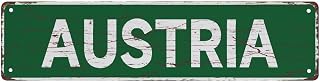 Vintage Tin Sign Austria Aluminum Art Plaque - Country Themed Wall Plate for Cafe, Bedroom, Kitchen, Garden & Bar - Home Decor, 4X16 Inch (10X40 Cm)