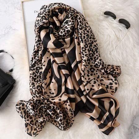 Image of Floral Printed Silk stole | silk Scarf for Women | stylish silk stole for women | Soft Lightweight Stole, Shawl & Neck Wrap | Scarf for Wedding, Party, Travel & Casual Wear