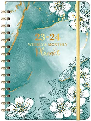 Planner 2023-2024 - July 2023-June 2024, 2023-2024 Academic Weekly & Monthly Planner with Tabs, 6.4" x 8.5", Hardcover with Back Pocket + Thick Paper + Twin-Wire Binding - Green