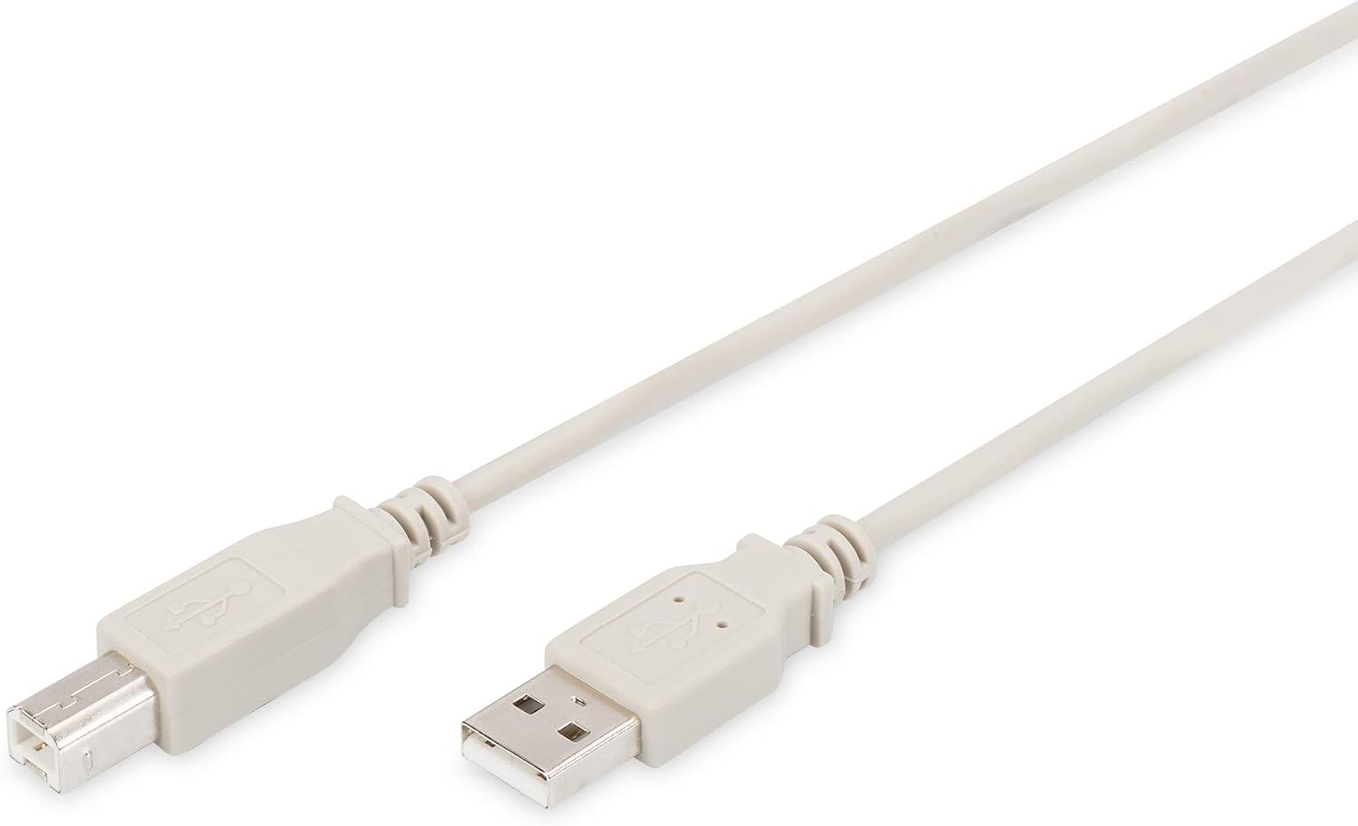 DIGITUS USB 2.0 cable - 1.8 m - USB A to Type B - 480 Mbps - connection cable for computers notebooks, hubs, printers - beige