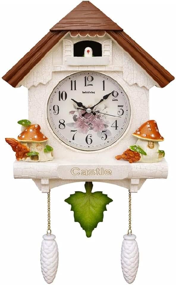 RELOGIO CUCO PENDULO PAREDE MUSICAL ESTILO MADEIRA VINTAGE QUARTZO DECORATIVO PASSARO
