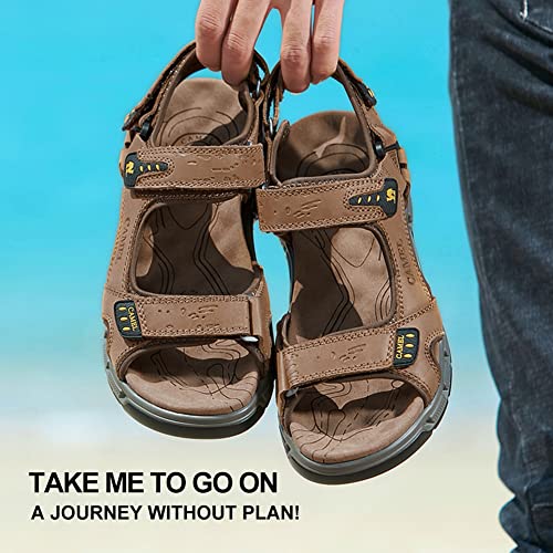 Camel Crown Men's Sandals Genuine Leather Sports Open Toes Sandals Casual Elastic Outdoor Slippers For Water, Hiking, Sports, Beach, Swim, Travel #TOP5