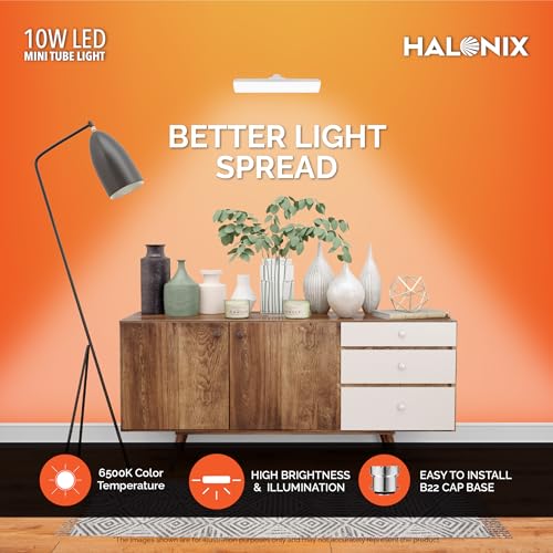 Image of Halonix 10 Watts B22d LED bulb tube Light Cool White, Pack of 2, T-bulb