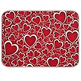 Alfombrilla Escurreplatos Corazón Rojo Tapete Escurre Platos Antideslizante Esterilla De Fregadero Absorbente Alfombrillas para Secar Platos para Fregadero 46X61cm