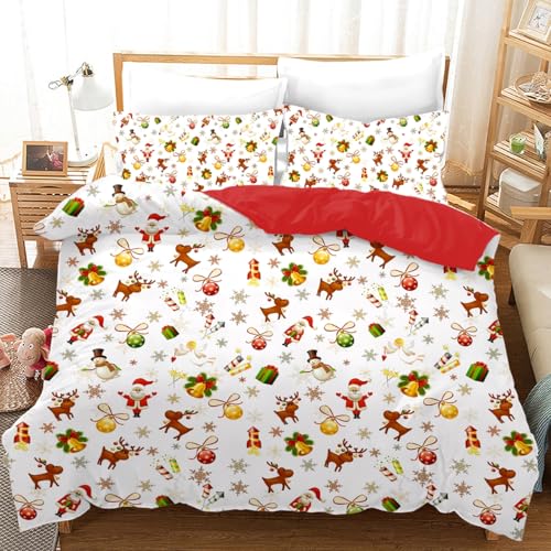 UGZDEA Weihnachts Bettwäsche Set 200x200cm, 3D Christmas...