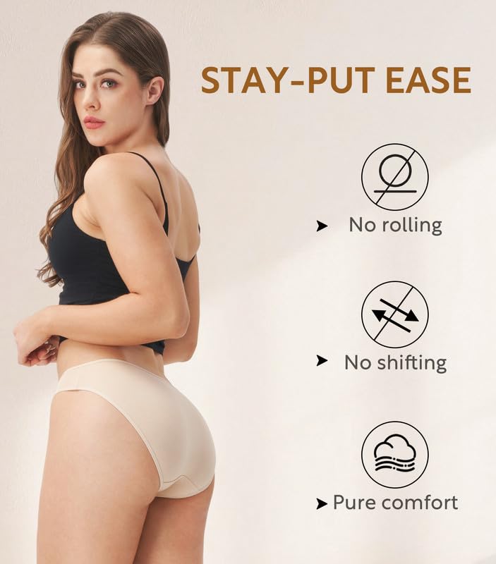 DAVID ARCHY Ropa interior de bikini de algodón para mujer, transpirable, de talle bajo, suave, para mujer, paquete múltiple