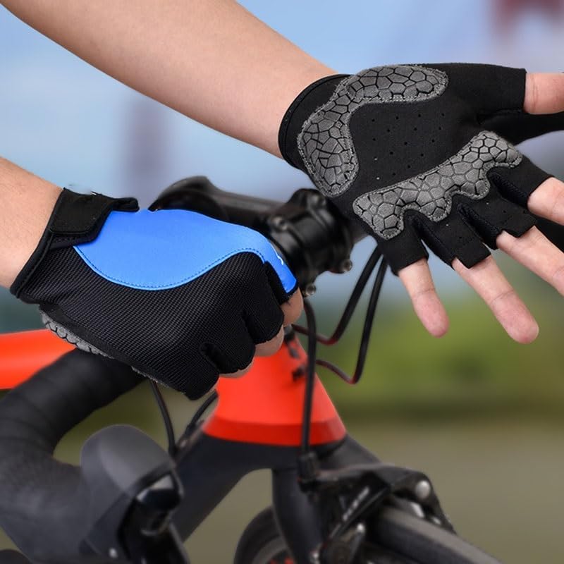 Outdoor Cycling Half Finger Nylon Gloves Fitness Sports Dumbbell Weightlifting