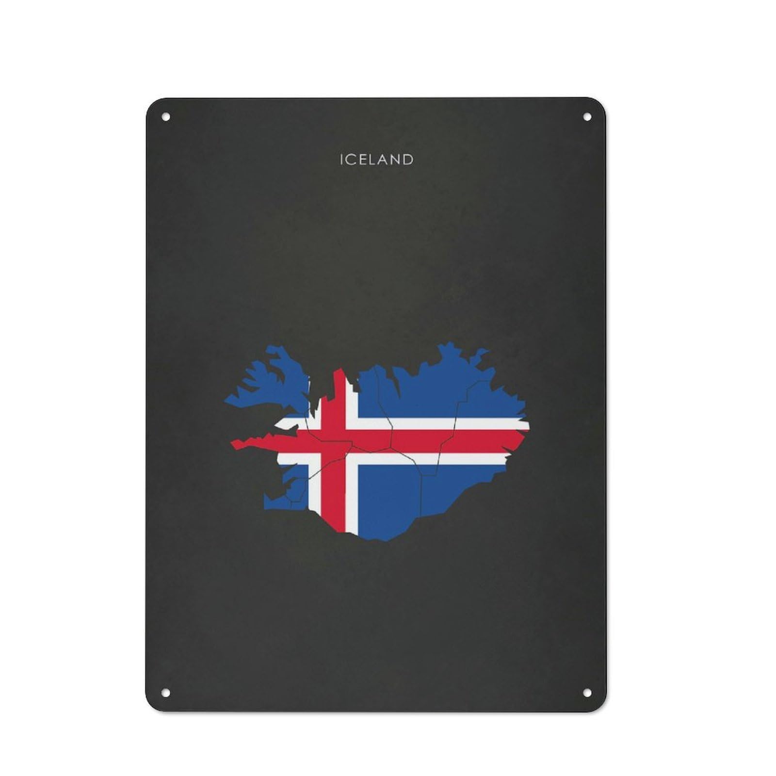 Junmoney Iceland Flag Map Metal Wall Decor Sign, Home Decor Sign For Home Cafe, Breakfast Area Or Pantry Wall, Gift For Coffee Lovers And Home Cooks, 40X30cm