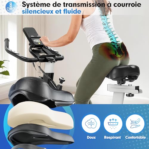 Vélo d'Appartement, Vélo de Fitness d'Exercice d'Intérieur Silencieux avec Écran LCD, Guidon et Siège Réglables, Résistance Ajustable pour l'Entraînement Cardio à la Maison – Image 6