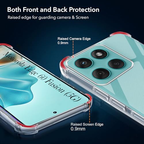 Image of Jkobi Shockproof Crystal-Clear Back Cover for Motorola Moto Edge 60 Fusion (Anti Yellow Case | Drop & Camera Protection | Hard Polycarbonate)
