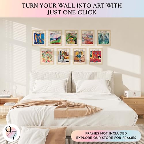 97 Decor Matisse Wall Art - Matisse Poster Set, Vintage Prints for Room Aesthetic, Abstract Painting Pictures for Dorm (8x10 UNFRAMED)