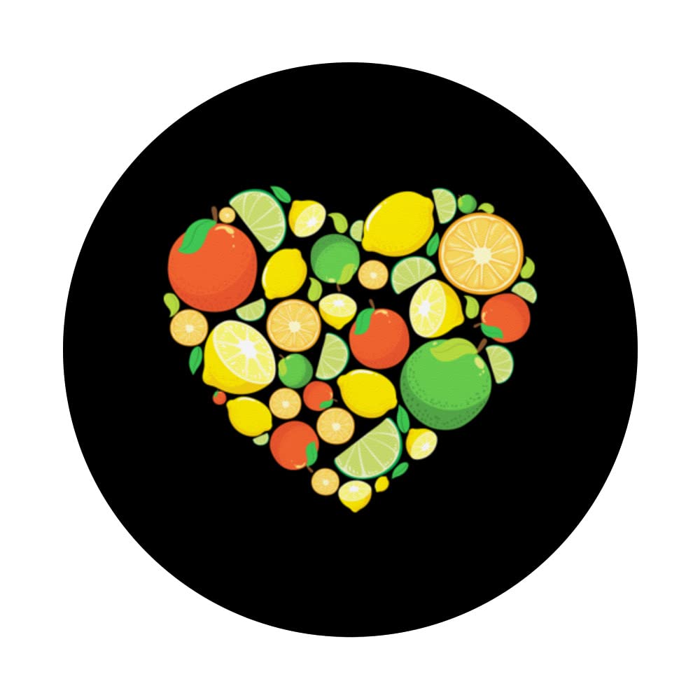 Citrus Farmer Farming Lemon Lime Orange Citrus Fruits PopSockets Swappable PopGrip, Black - Image 3