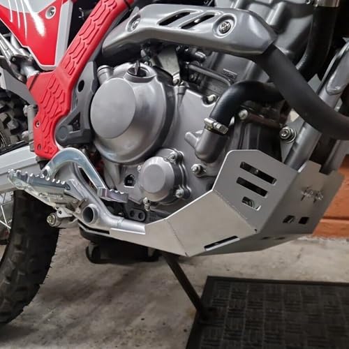 Image of Motorcycle Engine Skid Plate Bash Plate Compatible with Honda CRF300L CRF300 L ABS 2021 2022 2023 2024 2025 CRF300LS 2023 2024 2025 Aluminum Belly Pan Protective Cover(black)
