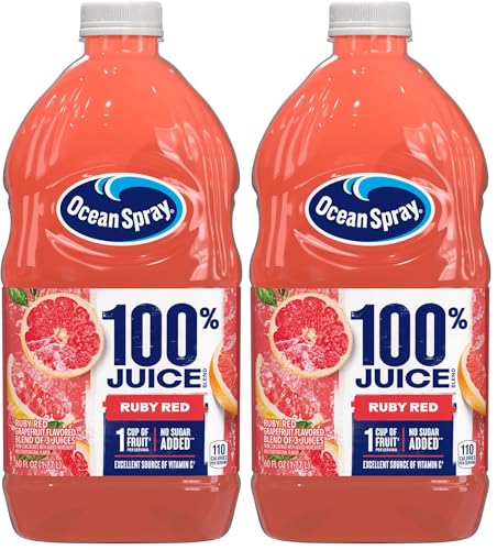 Ocean Spray 100% Juice, Ruby Red Grapefruit, 60 Ounce Bottle (Pack Of 2)