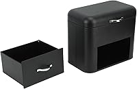 Vista 2 de Recipiente de almacenamiento de pan de hierro, mantenga el recipiente de pan casero de hierro de gran capacidad para encimera (negro)