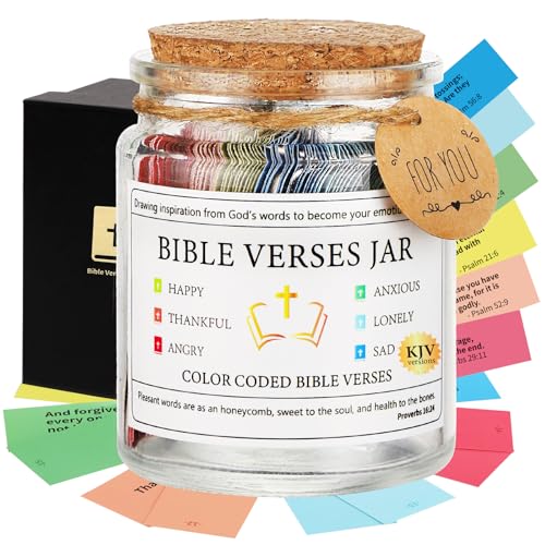 Bible Verses in a Jar(KJV),Religious Gifts for Women Men Teen