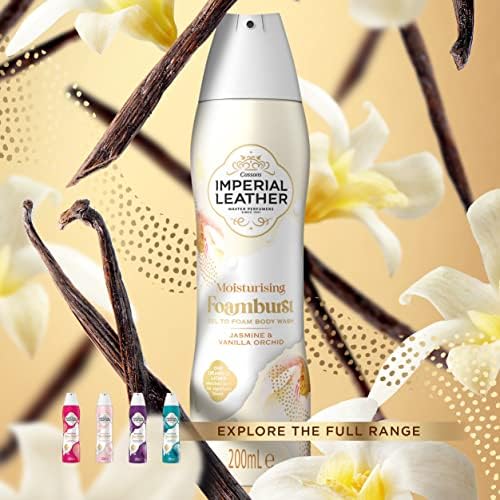 Imperial Leather Foamburst - Moisturising Body Wash, Jasmine & Vanilla Orchid Fragrance with Luxurious Foam Lather - Gentle Skin Care Bulk Buy (6 X 200ml)