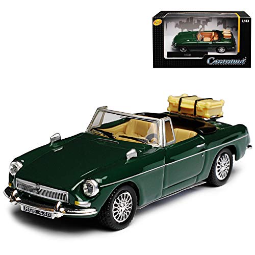 Cararama MG B MGB Cabrio Grün Offen 1962-1980 1/43 Modell Auto mit individiuellem Wunschkennzeichen