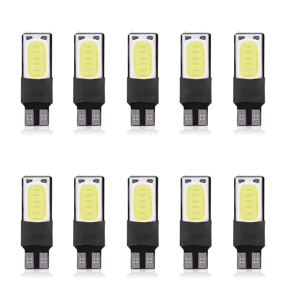 Qqmora Żarówka LED T10 W5W 6SMD Samochodowa Canbus Błąd COB Światło Tablicy Bocznej dla Różnych Pojazdów (Białe oświetlenie)