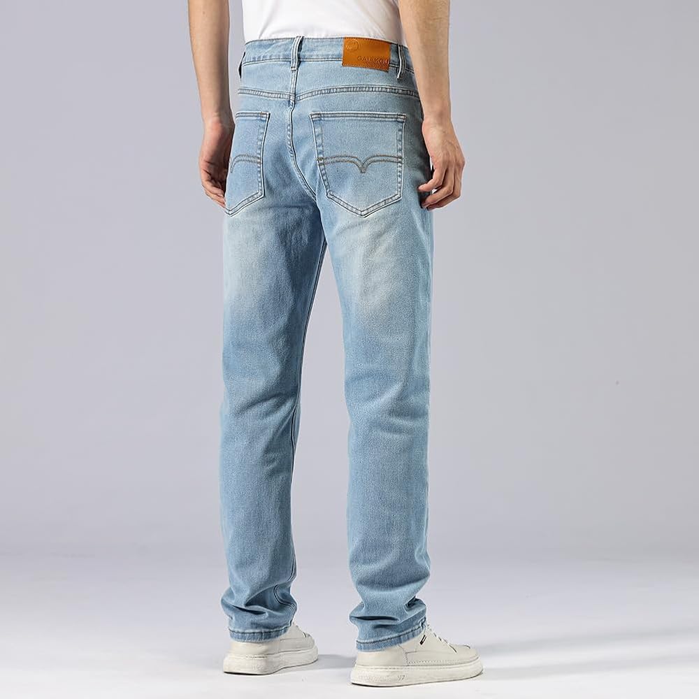 GAIAKOU Jeans for Men Baggy Slim fit Stretch Mens Work Jeans