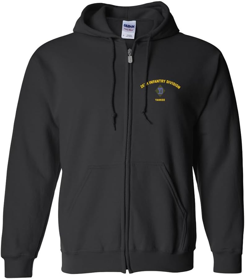 Military Productions US Army 26th Infantry Division Full Zip Sweatshirt Officially Licensed