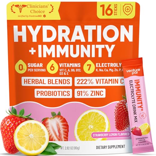 Image of Venture Pal Sugar Free Hydration Packets+Immune-Liquid Daily IV Drink Mix