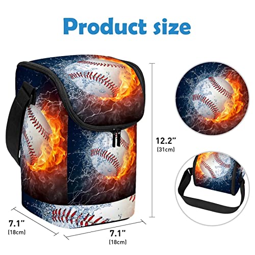 Bolsa de almuerzo de béisbol con cremallera resistente para uso escolar y diario 4