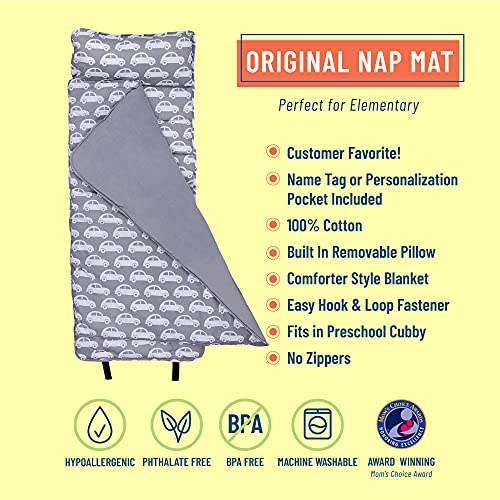 image for Wildkin Original Nap Mat with Pillow for Toddler Boys and Girls, Measu