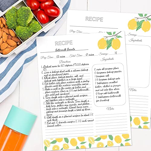 Recipe Binder 8.5X11 3 Ring, Recipe Book To Write In Your Favorite Recipes, Recipe Organizer With Cards, Sleeves And Dividers, Recipe Binder Full Page (Lemon,Full-Page) #TOP3